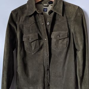 Dark green suede jacket shirt